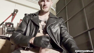 ChristianWilde: Christian Wildes Solo Leather Idolize And Deep Taunt Dominance
