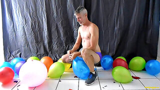 Richard Lennox with a Big Cock and Balloons!