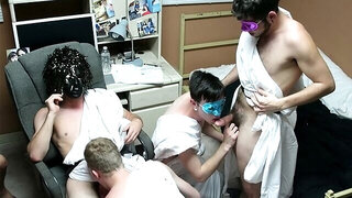 Toga-wearing studs (Andrew Collins, Shawn Allen, etc.) love bukake action