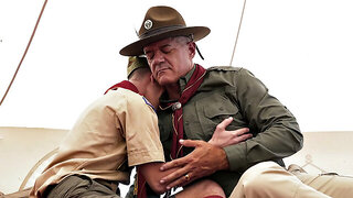 21yo twink scout gets smashed outdoors by DILF under tent