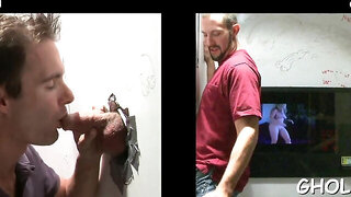 Cockstarved gay fills mouth with cock of the unknown guy