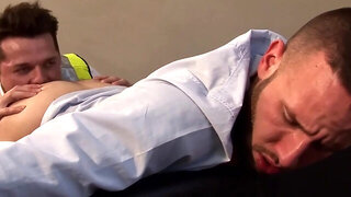 /hard working guy gets to stick his big dick in a very tight ass