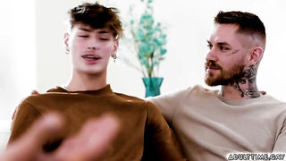 DILFS Dillon and Alpha enjoy fucking two twinks Zak and Cyrus