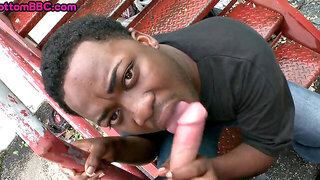 Real Ebony bottom picked up n fucked outside by white guy