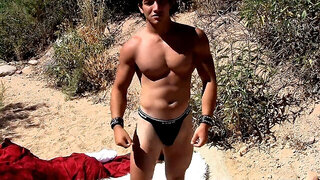 Young man, penis masturbation, masturbation