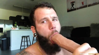 Muscled Johnny Hill getting facial
