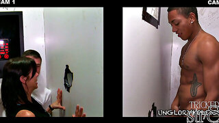 Handsome fooled guy at the gloryhole