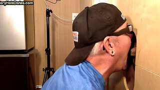 Real gaydaddy deep sucks cock till facial at the gloryhole