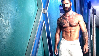 Hairy daddies Drew Sebastian and Jake Nicola fuck hard
