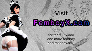Cosplay ebony femboi gets anally ravaged