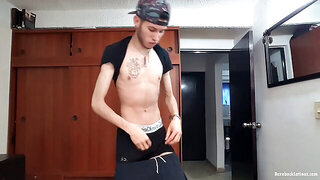 gay man strokes his cock solo on camera