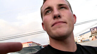 Straight guy gives in to real gloryhole action with a bold gay stranger