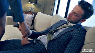 rain ruins their date, so these two men get busy indoors and make their own thunder