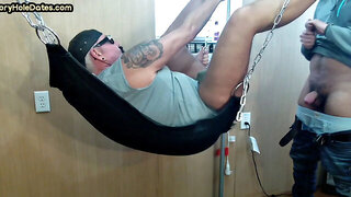 Real gaydaddy gets fucked at home in sling by cocksucked stud
