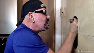 see how he unloads eight days worth of cum at the gloryhole