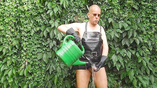 Urinating, middle-aged, play with