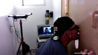 step up and watch this guy work a gloryhole cock until he milks every drop