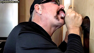 Gloryhole BJ DILF Eats Black Cock and Cums In Mouth Taste