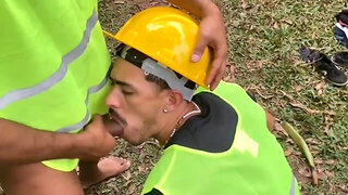 Employees having hookup during their break.