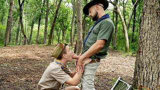 Twink bends over to get rammed in the woods
