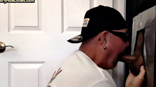 Gloryhole bottom DILF gets fucked at home after giving head