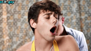 21yo twink gets assfucked in the kitchen by BF while making dinner